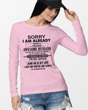 Load image into Gallery viewer, A Freaking Awesome Husband Is My Life Unisex Long Sleeve