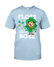 Load image into Gallery viewer, Funny Leprechaun Floss Like A Boss Shamrock Design St Patrick's Day Gift Guys Tee