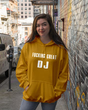 Load image into Gallery viewer, Fucking Great DJ Black And White Printed Mug Hoodie