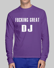Load image into Gallery viewer, Fucking Great DJ Black And White Printed Mug Unisex Long Sleeve
