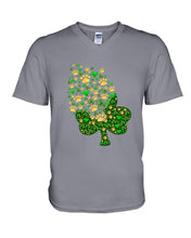 Load image into Gallery viewer, Dog Paws And Clover Shamrock Design St Patrick's Day Gift For Dog Lovers Guys V-Neck