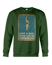 Load image into Gallery viewer, Just A Girl Who Loves Swimming Gift For Girls Sweatshirt