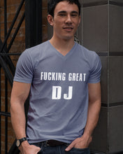 Load image into Gallery viewer, Fucking Great DJ Black And White Printed Mug Guys V-Neck