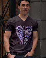 Load image into Gallery viewer, Purple Wings Gift For Angel Grandpa I Used To Be His Angel Guys V-Neck