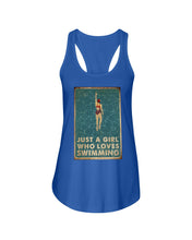 Load image into Gallery viewer, Just A Girl Who Loves Swimming Gift For Girls Ladies Flowy Tank
