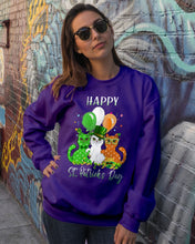 Load image into Gallery viewer, Lovely Cat And Balloons Happy St Patrick's Day Gift For Cat Lovers Sweatshirt