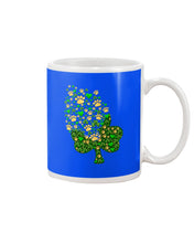 Load image into Gallery viewer, Dog Paws And Clover Shamrock Design St Patrick's Day Gift For Dog Lovers Mug