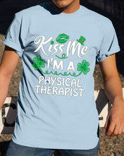 Load image into Gallery viewer, Physical Therapist Green Lip Shamrock St. Patrick's Day Color Changing Mug Guys Tee