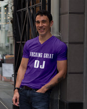 Load image into Gallery viewer, Fucking Great DJ Black And White Printed Mug Guys V-Neck
