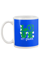 Load image into Gallery viewer, 1st Grade Love White Clover St Patrick's Day Gift For Teacher Mug