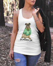 Load image into Gallery viewer, Bulldog Green Tee St Patrick's Day Gift For Dog Lovers Ladies Flowy Tank