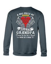 Load image into Gallery viewer, Gift For Grandpa A Big Piece Of My Heart Lives Sweatshirt