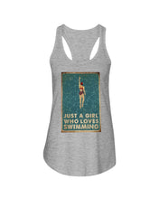 Load image into Gallery viewer, Just A Girl Who Loves Swimming Gift For Girls Ladies Flowy Tank