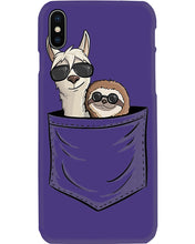 Load image into Gallery viewer, Cool Llama And Sloth In Pocket Meaningful Gift Phone case
