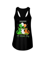 Load image into Gallery viewer, Lovely Cat And Balloons Happy St Patrick's Day Gift For Cat Lovers Ladies Flowy Tank