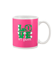 Load image into Gallery viewer, 1st Grade Love White Clover St Patrick's Day Gift For Teacher Mug