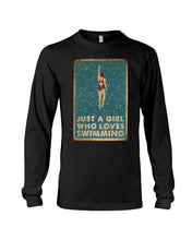 Load image into Gallery viewer, Just A Girl Who Loves Swimming Gift For Girls Unisex Long Sleeve