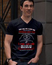 Load image into Gallery viewer, They Call Me A Lucky Man Gift For Husband Guys V-Neck