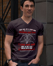 Load image into Gallery viewer, They Call Me A Lucky Man Gift For Husband Guys V-Neck