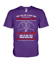 Load image into Gallery viewer, They Call Me A Lucky Man Gift For Husband Guys V-Neck