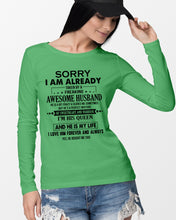 Load image into Gallery viewer, A Freaking Awesome Husband Is My Life Unisex Long Sleeve