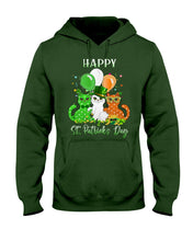 Load image into Gallery viewer, Lovely Cat And Balloons Happy St Patrick's Day Gift For Cat Lovers Hoodie
