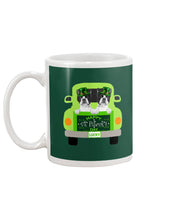 Load image into Gallery viewer, Boston Terrier Let's Go Travel Green Car St Patrick's Day Gift For Dog Lovers Mug