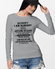 Load image into Gallery viewer, A Freaking Awesome Husband Is My Life Unisex Long Sleeve