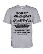 Load image into Gallery viewer, A Freaking Awesome Husband Is My Life Guys V-Neck