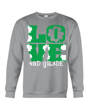 Load image into Gallery viewer, 2nd Grade Love White Clover St Patrick's Day Gift For Teacher Sweatshirt