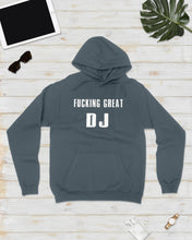 Load image into Gallery viewer, Fucking Great DJ Black And White Printed Mug Hoodie
