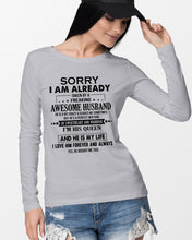 Load image into Gallery viewer, A Freaking Awesome Husband Is My Life Unisex Long Sleeve