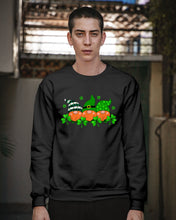 Load image into Gallery viewer, Gnome With Ginger Beard Shamrock St. Patrick's Day Printed Mug Sweatshirt