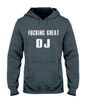Load image into Gallery viewer, Fucking Great DJ Black And White Printed Mug Hoodie