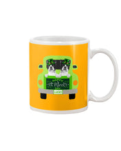 Load image into Gallery viewer, Boston Terrier Let's Go Travel Green Car St Patrick's Day Gift For Dog Lovers Mug