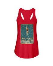 Load image into Gallery viewer, Just A Girl Who Loves Swimming Gift For Girls Ladies Flowy Tank