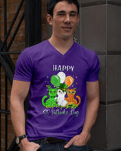 Load image into Gallery viewer, Lovely Cat And Balloons Happy St Patrick's Day Gift For Cat Lovers Guys V-Neck