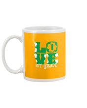 Load image into Gallery viewer, 1st Grade Love White Clover St Patrick's Day Gift For Teacher Mug