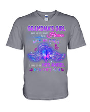 Load image into Gallery viewer, Gift For Angel Grandma Half Of My Heart Is In Heaven Guys V-Neck
