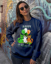 Load image into Gallery viewer, Lovely Cat And Balloons Happy St Patrick's Day Gift For Cat Lovers Sweatshirt
