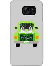 Load image into Gallery viewer, Boston Terrier Let's Go Travel Green Car St Patrick's Day Gift For Dog Lovers Phone case