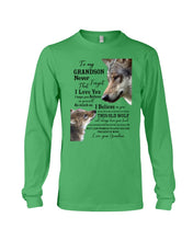 Load image into Gallery viewer, Wolf Grandma Gift For Grandson Believe In Yourself Unisex Long Sleeve