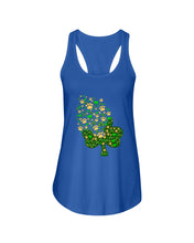 Load image into Gallery viewer, Dog Paws And Clover Shamrock Design St Patrick's Day Gift For Dog Lovers Ladies Flowy Tank
