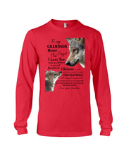 Load image into Gallery viewer, Wolf Grandma Gift For Grandson Believe In Yourself Unisex Long Sleeve