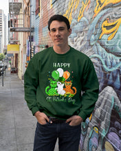 Load image into Gallery viewer, Lovely Cat And Balloons Happy St Patrick's Day Gift For Cat Lovers Sweatshirt