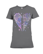 Load image into Gallery viewer, Purple Wings Gift For Angel Grandpa I Used To Be His Angel Ladies Tee