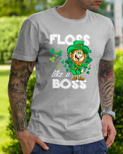 Load image into Gallery viewer, Funny Leprechaun Floss Like A Boss Shamrock Design St Patrick's Day Gift Guys Tee