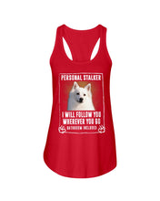 Load image into Gallery viewer, American Eskimo Personal Stalker St. Patrick's Day Printed Mug Ladies Flowy Tank