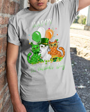 Load image into Gallery viewer, Lovely Cat And Balloons Happy St Patrick's Day Gift For Cat Lovers Guys Tee