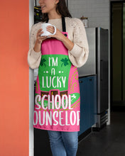 Load image into Gallery viewer, Green Top Hat I'm A Lucky School Counselor St Patrick's Day Gift Apron